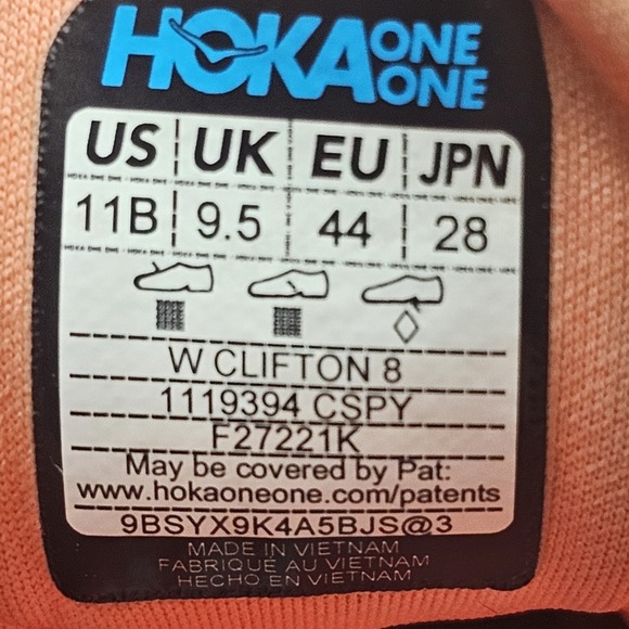 HOKA Clifton 8 Women's Orange Running Shoe Sneakers Size 11 B - Picture 10 of 12